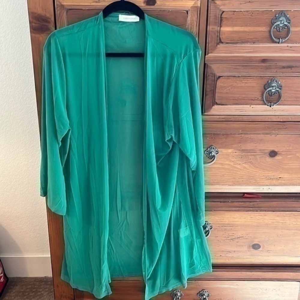 LAVENDER J Women’s Green Kimono Size M/L NWOT